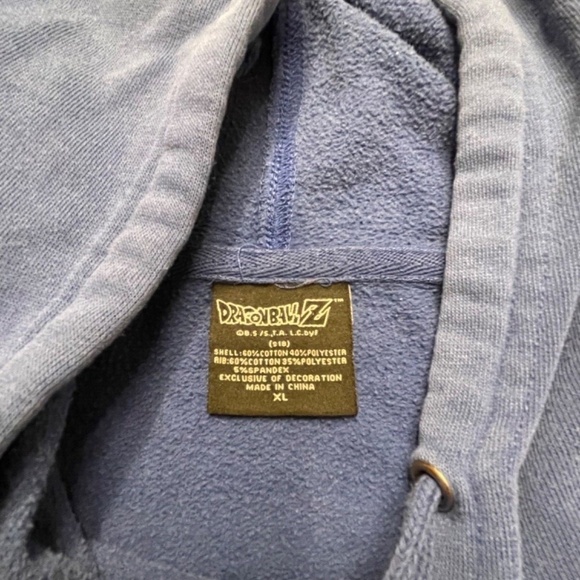 DRAGONBALL Z 2018 Logo Unisex Hoodie Sweatshirt w/ Sleeve Detail; Blue; XL - Picture 5 of 6